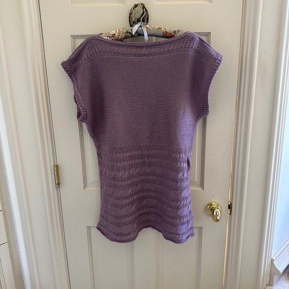 BAMBOO TRADERS KNITTED LAVENDER TOP-EUC/XL - Picture 3 of 5